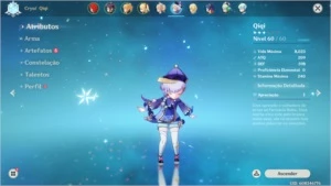 Conta Genshin Ar 45 Diluc, Mona, Qiqi, Jean E 2 Armas 5* - Genshin Impact