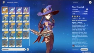 Conta Genshin Ar 45 Diluc, Mona, Qiqi, Jean E 2 Armas 5* - Genshin Impact