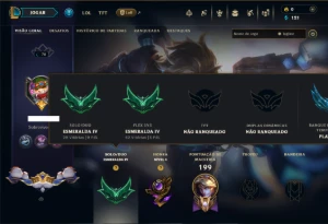 Esmeralda 4 com 80 Champs e 23 Skins +4 Vitoriosas - League of Legends LOL