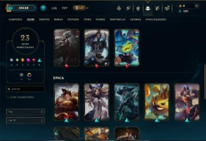Esmeralda 4 com 80 Champs e 23 Skins +4 Vitoriosas - League of Legends LOL