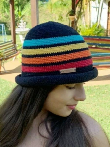 Chapéu Bucket Jamaica em Crochê - Artesanato e Personalizados