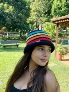 Chapéu Bucket Jamaica em Crochê - Artesanato e Personalizados