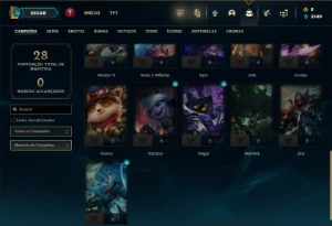 Unranked com 26 Champs e 3 Skins - League of Legends LOL