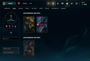 Unranked com 26 Champs e 3 Skins - League of Legends LOL