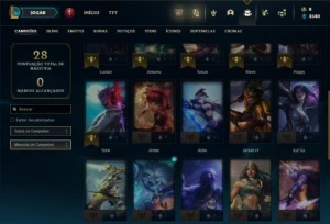 Unranked com 26 Champs e 3 Skins - League of Legends LOL