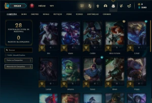 Unranked com 26 Champs e 3 Skins - League of Legends LOL
