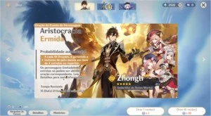 conta de genshin ar50 com diluc c1, mona c1 e zhongli - Genshin Impact