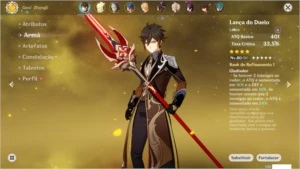 Conta Genshin Impact [Zhogli, Livro 5*, Túmulo 5*]