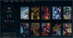 Conta com borda e elo diamante 4 46 skins - League of Legends LOL