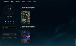 Conta com borda e elo diamante 4 46 skins - League of Legends LOL