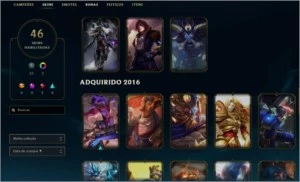 Conta com borda e elo diamante 4 46 skins - League of Legends LOL
