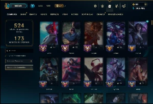 Esmeralda 3 com TODOS os Champs e 229 Skins +1 Rara - League of Legends LOL