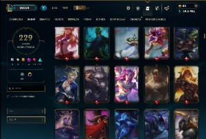 Esmeralda 3 com TODOS os Champs e 229 Skins +1 Rara - League of Legends LOL