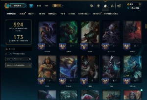 Esmeralda 3 com TODOS os Champs e 229 Skins +1 Rara - League of Legends LOL