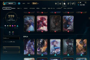 Esmeralda 3 com TODOS os Champs e 229 Skins +1 Rara - League of Legends LOL