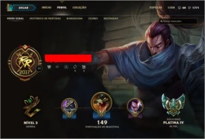 Conta de lol platina 4 150 reais - League of Legends