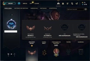 Conta bronze 1 com TODOS os champs e 160 Skins - League of Legends LOL