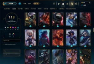 Unranked com 110 Champs e 118 Skins ( MID / JG / ADC ) - League of Legends LOL