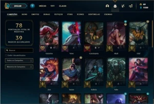 Conta bronze 3 com 33 Champs  e 13 Skins + 3 Fragmentos - League of Legends LOL