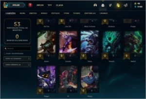 Conta unranked com skins e  icone raro 2014 - League of Legends LOL