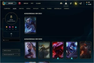 Conta unranked com skins e  icone raro 2014 - League of Legends LOL
