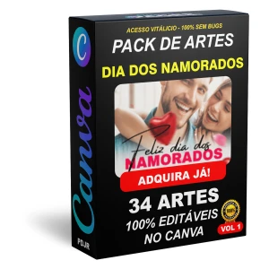 Pack Canva Dia Dos Namorados - 34 Artes Editáveis - Serviços Digitais