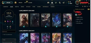 Conta lol quase full champs, muitos icones e skins!! - League of Legends