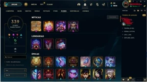 Conta lol quase full champs, muitos icones e skins!! - League of Legends