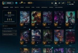 Unranked com 60 Champs e 5 Skins - League of Legends LOL