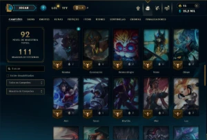 Unranked com 60 Champs e 5 Skins - League of Legends LOL