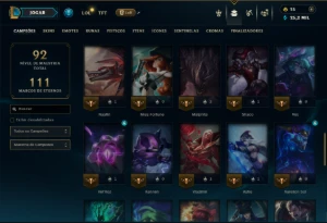 Unranked com 60 Champs e 5 Skins - League of Legends LOL