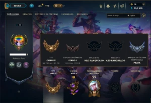 Unranked com 60 Champs e 5 Skins - League of Legends LOL