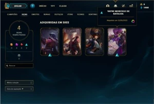 Conta ouro 1 com 25 Champs e 4 Skins - League of Legends LOL