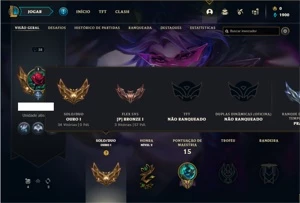 Conta ouro 1 com 25 Champs e 4 Skins - League of Legends LOL