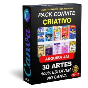 Pack Canva Convite Criativo Vol 7 - 53 Artes Editáveis - Serviços Digitais