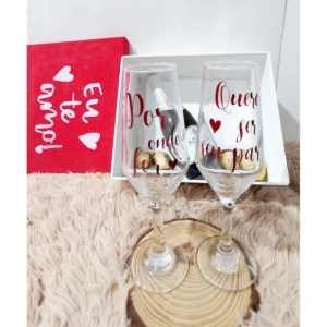 Taça de Champanhe Personalizada - Artesanato e Personalizados
