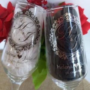 Taça de Champanhe Personalizada - Artesanato e Personalizados