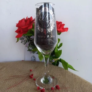 Taça de Champanhe Personalizada - Artesanato e Personalizados