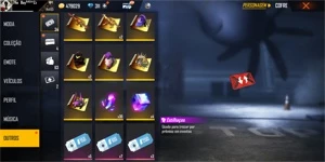 Conta Free fire Lv 65,20 passes, 4 cubos e muitas skins