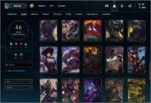 Conta diamante 3 com 83 champs e 46 skins - League of Legends LOL