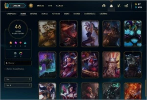 Conta diamante 3 com 83 champs e 46 skins - League of Legends LOL