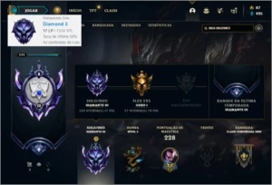 Conta diamante 3 com 83 champs e 46 skins - League of Legends LOL