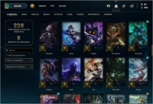 Conta diamante 3 com 83 champs e 46 skins - League of Legends LOL