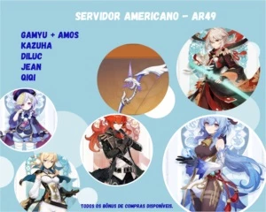 Yoimiya + Amos + Kazuha + Diluc + Jean + Qiqi AR49 - Genshin Impact
