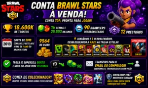 Conta Muito Forte 10 Lendários / 90 Brawn - Transfiro Email - Brawl Stars