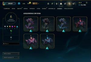 Ouro 3 com 40 Champs e 12 Skins - League of Legends LOL