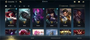 Conta com 232 skins, todos os passes. - League of Legends: Wild Rift LOL WR