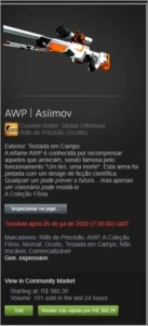 AWP Asiimov FT 0.34 CSGO - Counter Strike