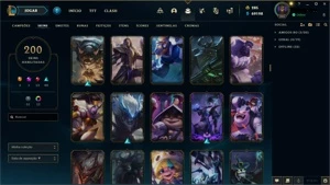 CONTA LEAGUE OF LEGENDS + PLATINA 4 (EX-DIAMANTE) + 200 SKI LOL