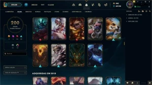 CONTA LEAGUE OF LEGENDS + PLATINA 4 (EX-DIAMANTE) + 200 SKI LOL